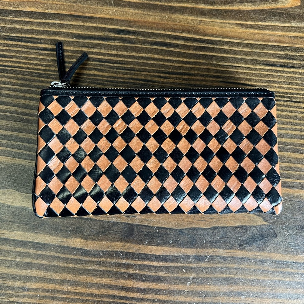 Woven Black and Brown Clutch Wallet